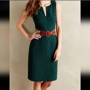 Tabitha Evergreen Basketweave Sleeveless Dress